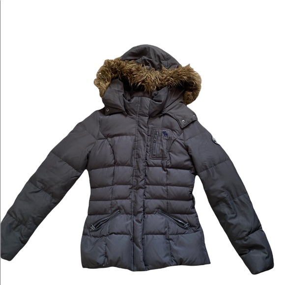 Abercrombie & Fitch small grey puffer coat - Picture 1 of 4